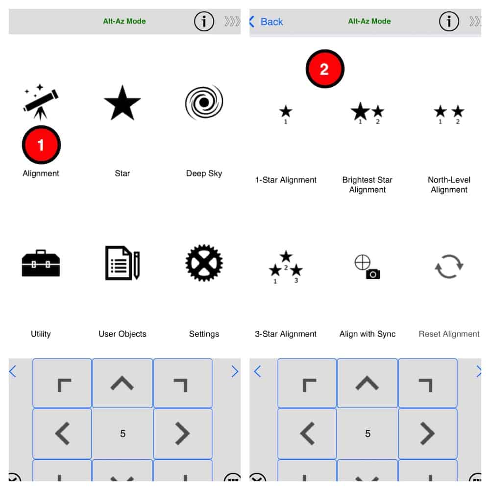 The Az-GTI offers you a number of different types of star alignments in order to allow you to use the GOTO function.