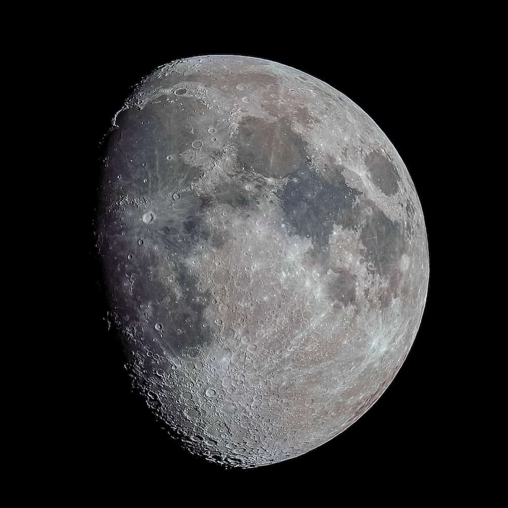 The Moon. Two panels mosaic from videos